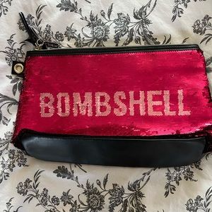 Victoris Secret Bombshell sequins make up cosmetic pouch